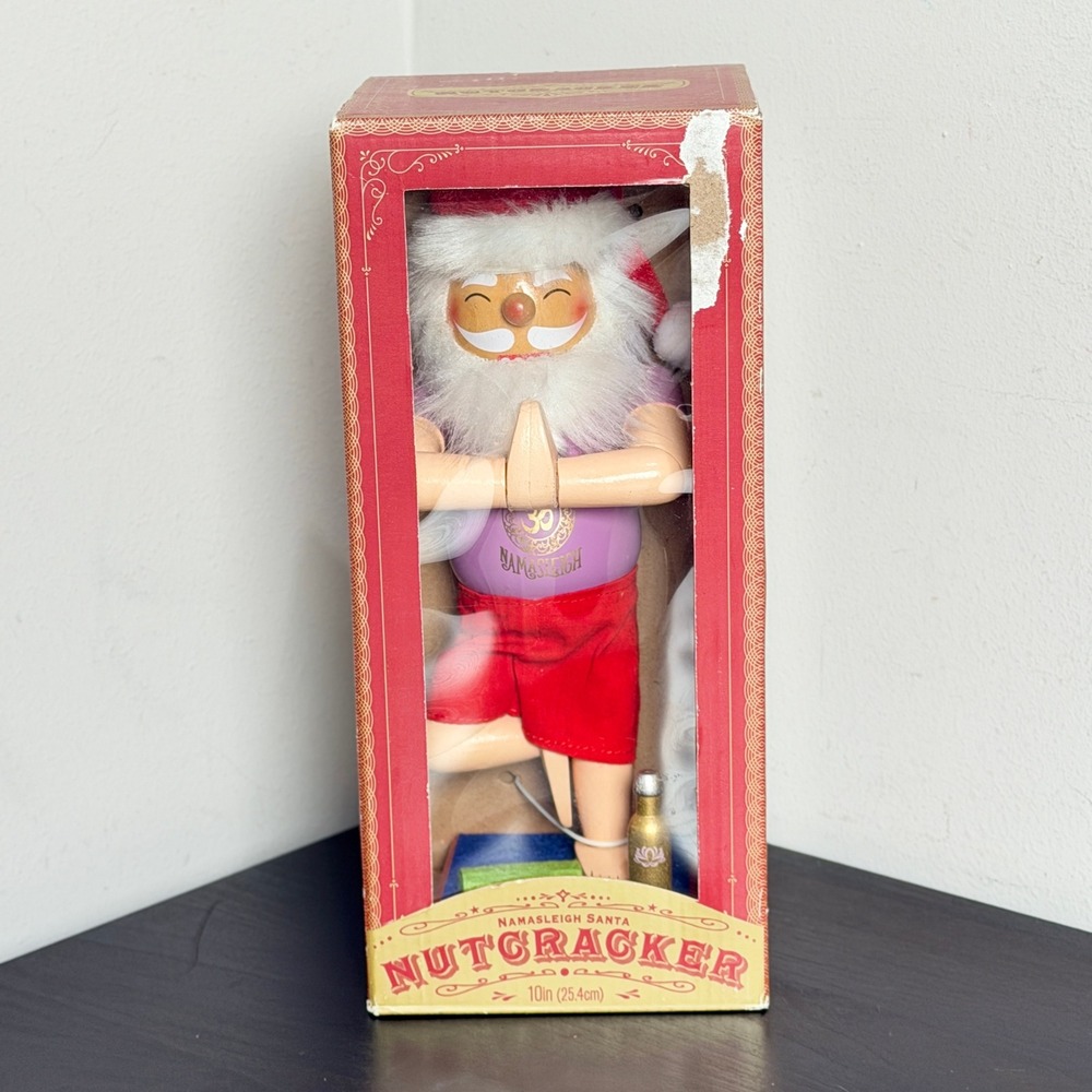 World Market Namasleigh Santa Yoga Nutcracker 2023 Holiday Decor 10 Inch